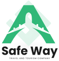 SafeWay Travel Logo - Airplane and Pathway Icon